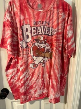 Red Tie-Dye Graphic T-Shirt - Beavers
